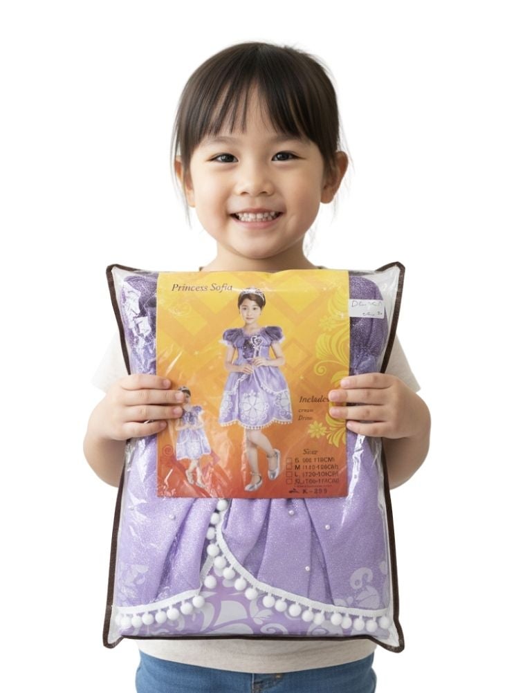 Premium Princess Sofia Inspired Purple Party Dress Costume for Girls with Elegant Princess Design - Image 2