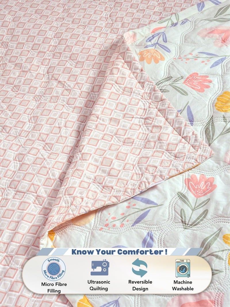 Akshya Ultrasonic Quilted Comforter Single Bed Reversible Microfiber Quilt AC Blanket Dohar Single Bed Bedcover with Storage Bag - Image 3