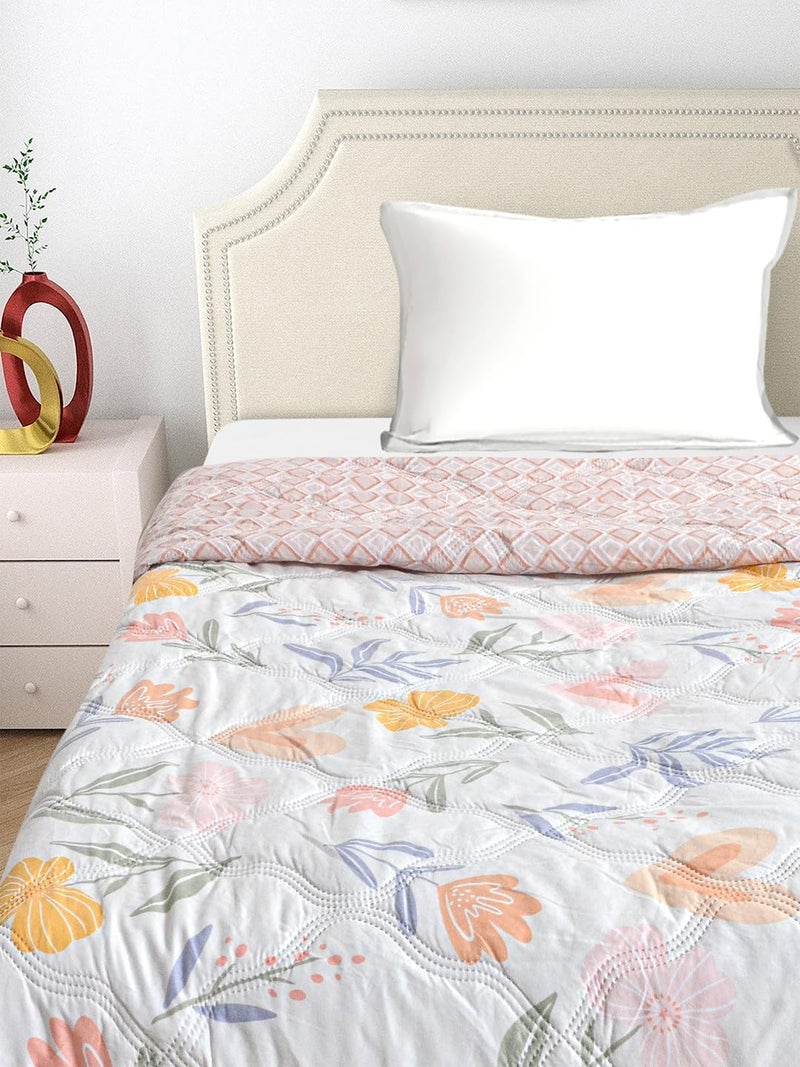 Akshya Ultrasonic Quilted Comforter Single Bed Reversible Microfiber Quilt AC Blanket Dohar Single Bed Bedcover with Storage Bag - Image 2