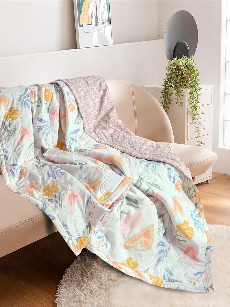 Akshya Ultrasonic Quilted Comforter Single Bed Reversible Microfiber Quilt AC Blanket Dohar Single Bed Bedcover with Storage Bag - Image 5