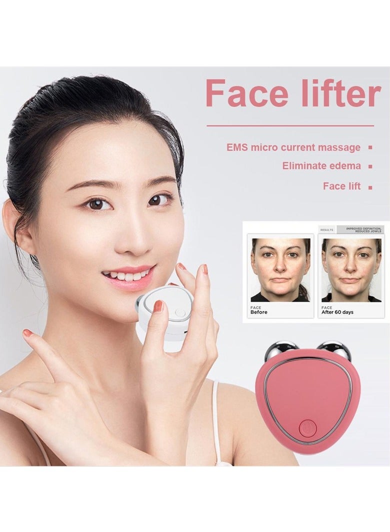 AROAQ Microcurrent Face Lifter, Anti-aging Instant Face Lift Device, Usb Charging Sonic Vibration Facial Lifter For Facial Wrinkle Remover Toning Device For Skin Face Pull Tight Lift, ( Pink ) - Image 2