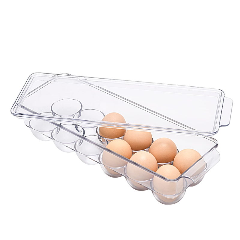 Ambergron 12 Eggs Holder For Refrigerator Clear Egg Container For Fridge Kitchen - Image 2