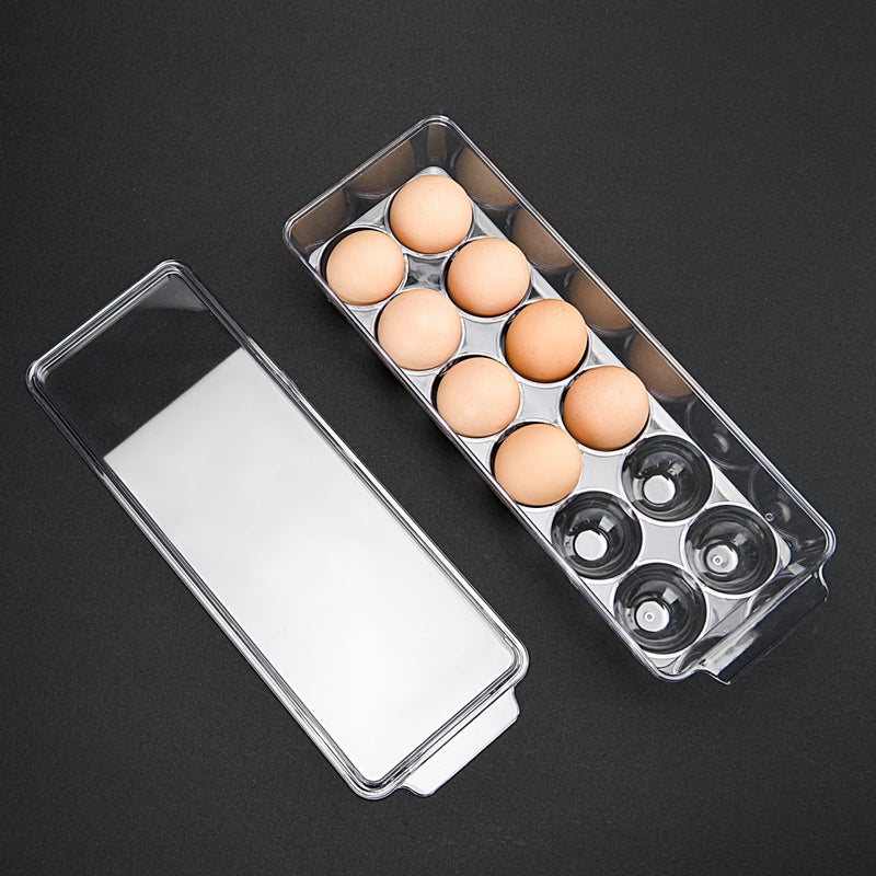 Ambergron 12 Eggs Holder For Refrigerator Clear Egg Container For Fridge Kitchen - Image 5