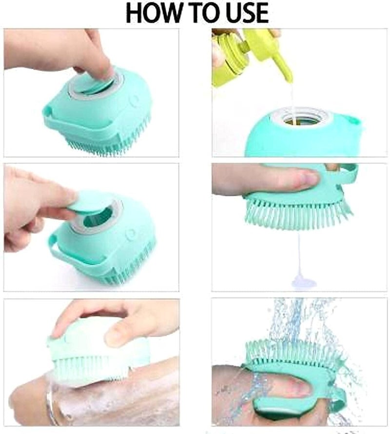OVEERA Silicone Body Scrubbers Loofah Brush for Use in Shower Silicone Massage Exfoliating Bath Brush with Soap Dispenser Deep Cleaning - Image 5