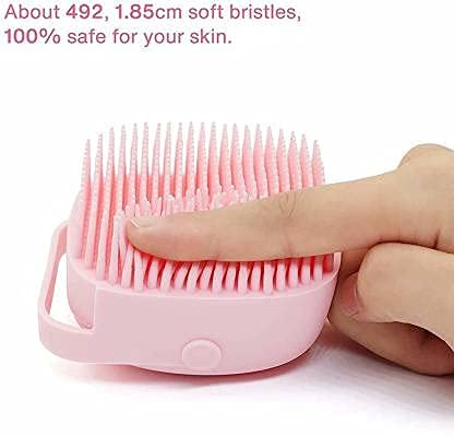 OVEERA Silicone Body Scrubbers Loofah Brush for Use in Shower Silicone Massage Exfoliating Bath Brush with Soap Dispenser Deep Cleaning - Image 4