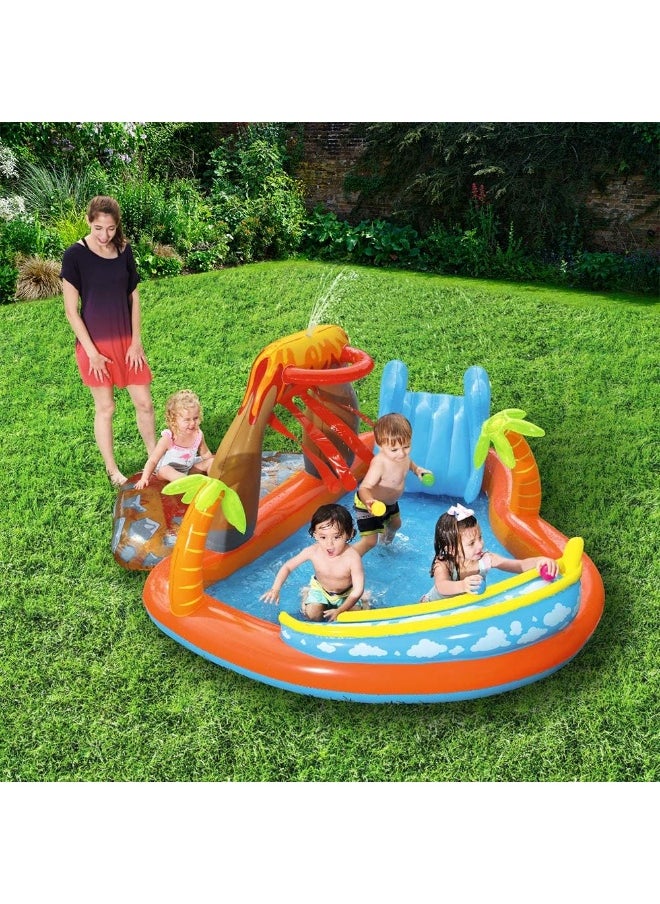 بست واي مركز لعب مائي للأطفال قابل للنفخ من Bestway – مسبح أطفال مع زحليقه ورشاش ماء، تصميم مغامرات، 2.65 متر – مركز لعب قوس قزح  - Image 3