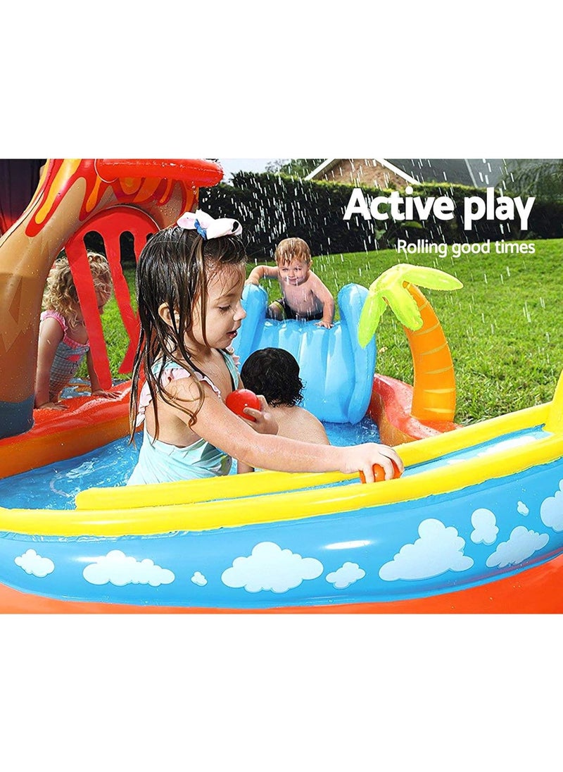 بست واي مركز لعب مائي للأطفال قابل للنفخ من Bestway – مسبح أطفال مع زحليقه ورشاش ماء، تصميم مغامرات، 2.65 متر – مركز لعب قوس قزح  - Image 5