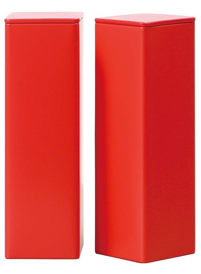 Tianhui Colorful Square Tin Can (Red, 2-Large) - Image 1
