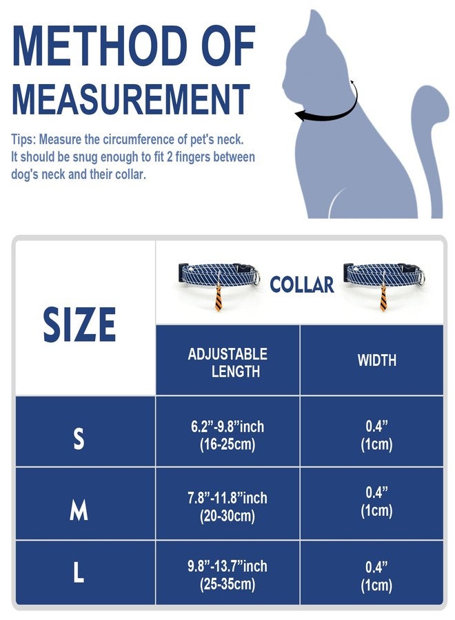 Howwfaly Adjustable Dog Neck Tie Collar Cat Collar with Stripe Neckties Wedding Formal Dog Cat Collars for Small Medium Dogs Cats Pets (Bule, S(7.8"-11.8" inch)) - Image 4