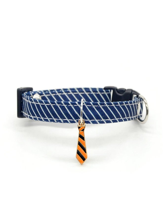 Howwfaly Adjustable Dog Neck Tie Collar Cat Collar with Stripe Neckties Wedding Formal Dog Cat Collars for Small Medium Dogs Cats Pets (Bule, S(7.8"-11.8" inch)) - Image 1