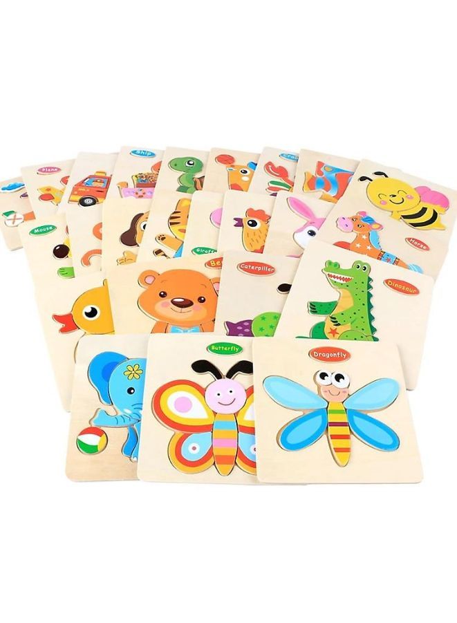 Wooden Puzzles for Kids Boys and Girls Animals Set Fox - Image 3