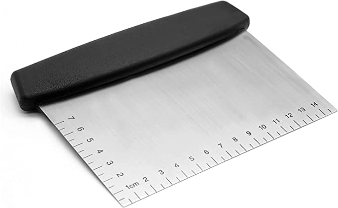 DORMICO Dough Scraper Stainless Steel with Handle, Metal Dough Cutter Spatula with Measurements, Kitchen Baking Tool Bench Scraper for Pizza Pasta Pastry Cake Bread Biscuit (Black) - Image 5