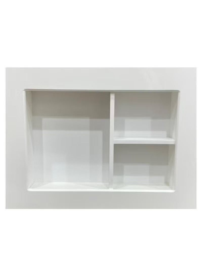 رف غطاء مكيف شباك مع عازل حراري خلفي لتغطية فتحة المكيف ، غطاء لمكيف الهواء بهيكل خشبي متين بسمك 18 ملم - Image 1