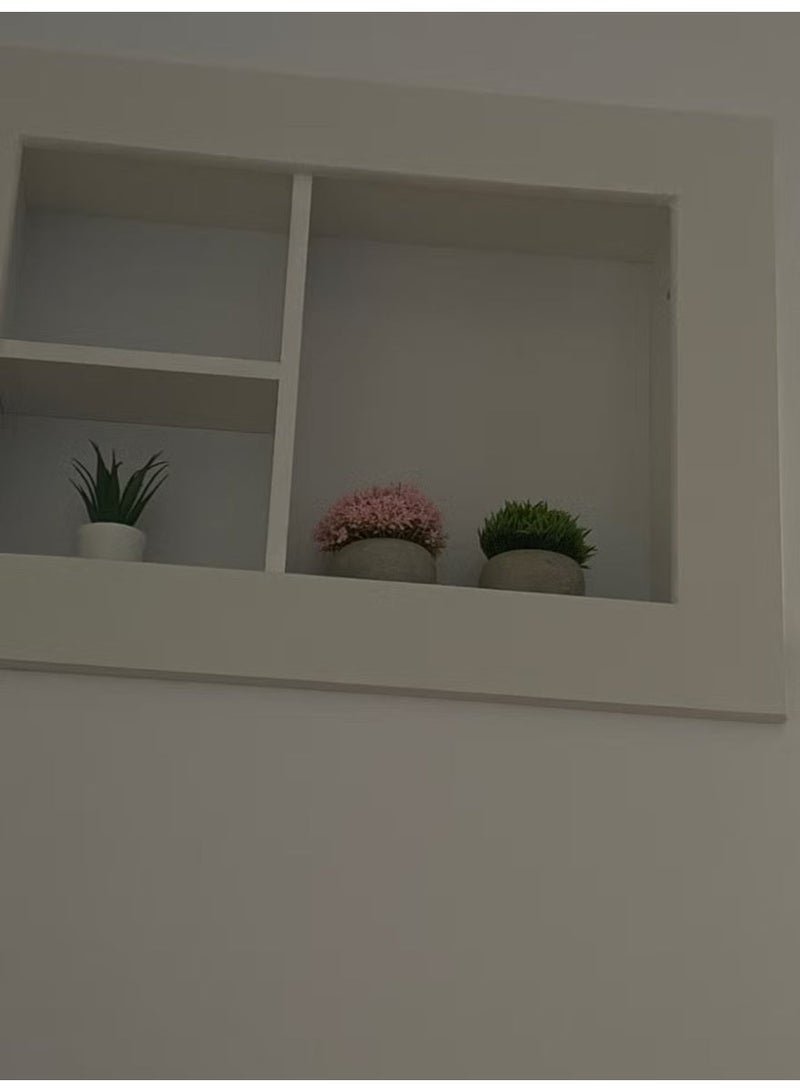 رف غطاء مكيف شباك مع عازل حراري خلفي لتغطية فتحة المكيف ، غطاء لمكيف الهواء بهيكل خشبي متين بسمك 18 ملم - Image 4