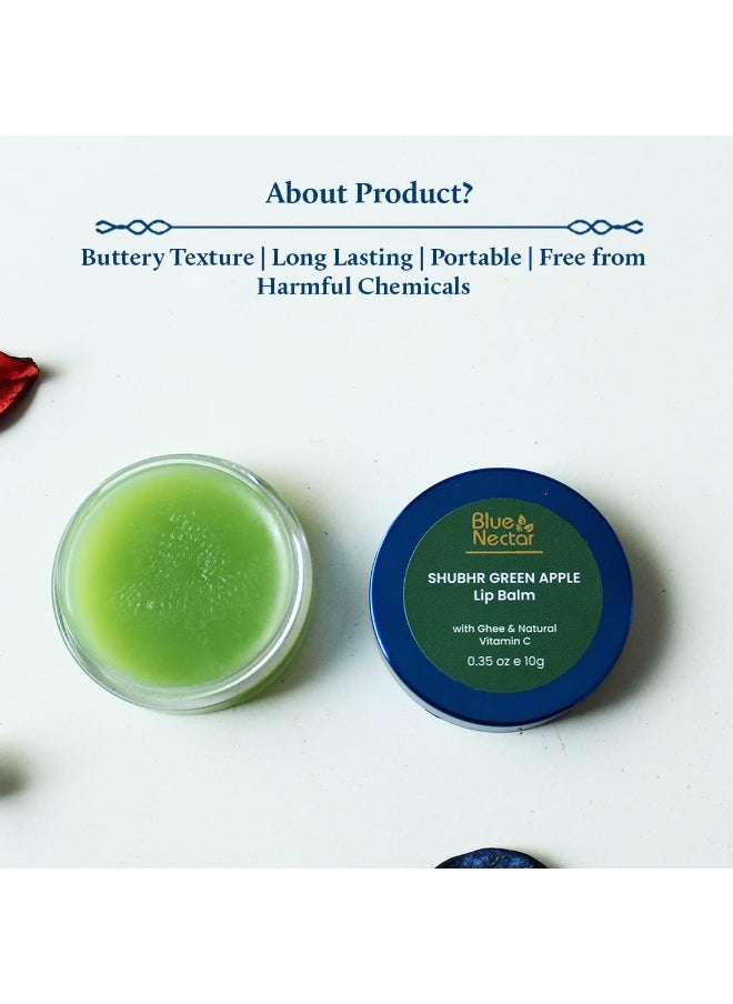 Blue Nectar Blue Nectar Herbal Ayurvedic Lip Balm with Green Apple Vitamin C & Organic Ghee for Dry Lips | Hydrating Lip Gloss with Clean Ingredients (0.35 oz, 10 herbs)  - Image 3