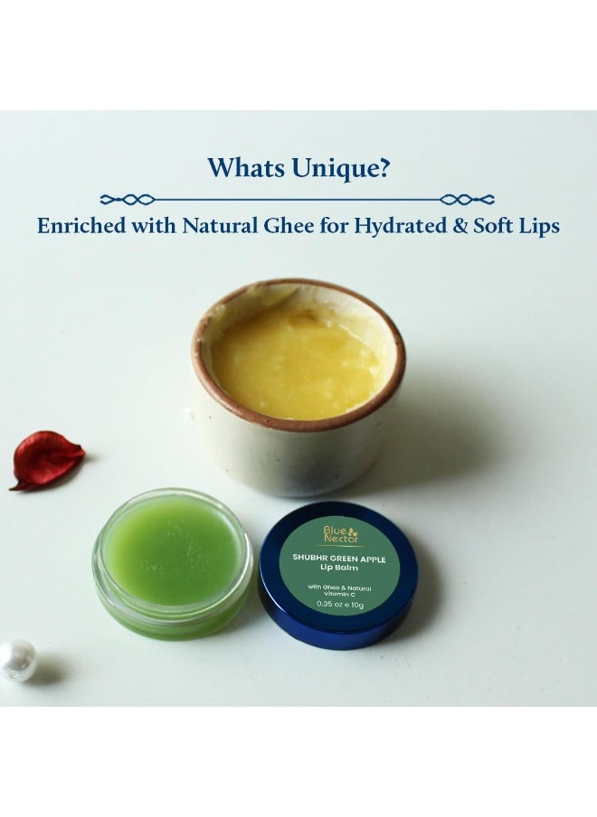 Blue Nectar Blue Nectar Herbal Ayurvedic Lip Balm with Green Apple Vitamin C & Organic Ghee for Dry Lips | Hydrating Lip Gloss with Clean Ingredients (0.35 oz, 10 herbs)  - Image 2