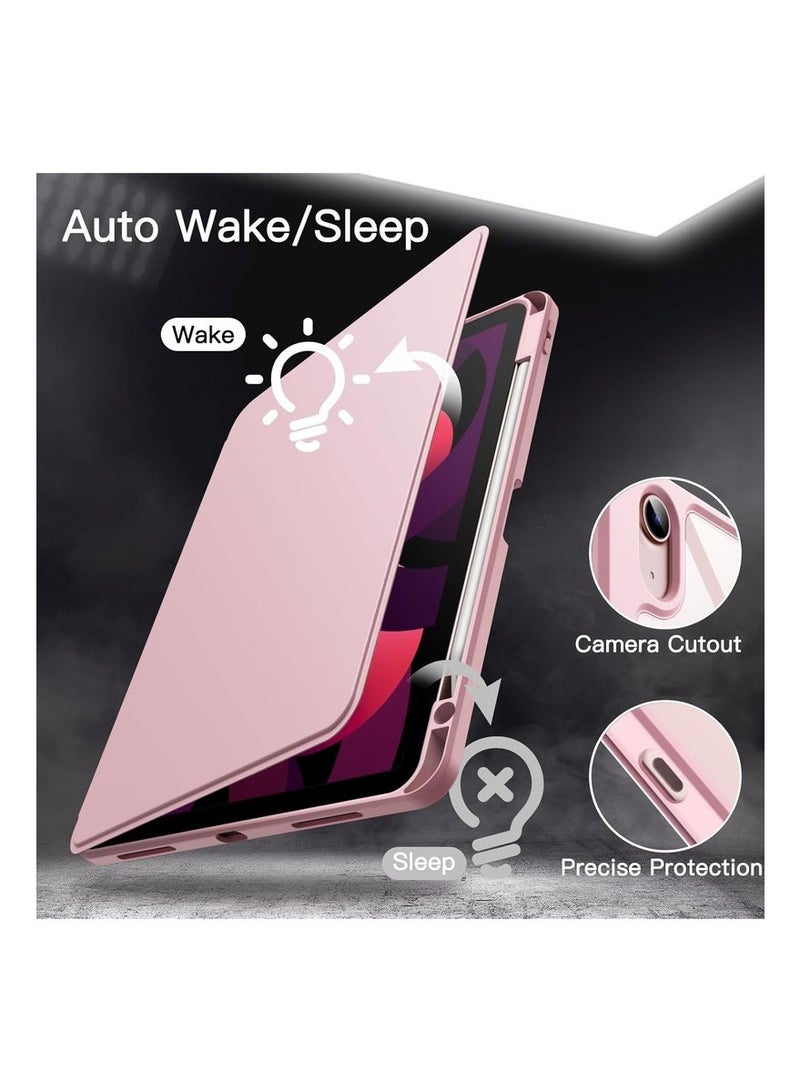 LEDIN 2 in 1 Rotating Case for iPad Air 13-Inch M3/M2 (2025/2024), with Pencil Holder,360 Degree Rotation Protective Stand Slim Cover Clear Back, Auto Wake/Sleep With Tempered Glass - Image 5