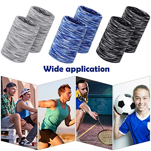Geyoga 12 Pack Cooling Wristbands for Women Men Breathable Tennis Sweatbands Quick Dry Heat Remove Ice Wristband for Yoga Sports Running Gym Workout(Vintage Gray, Blue, Black Style) - Image 3