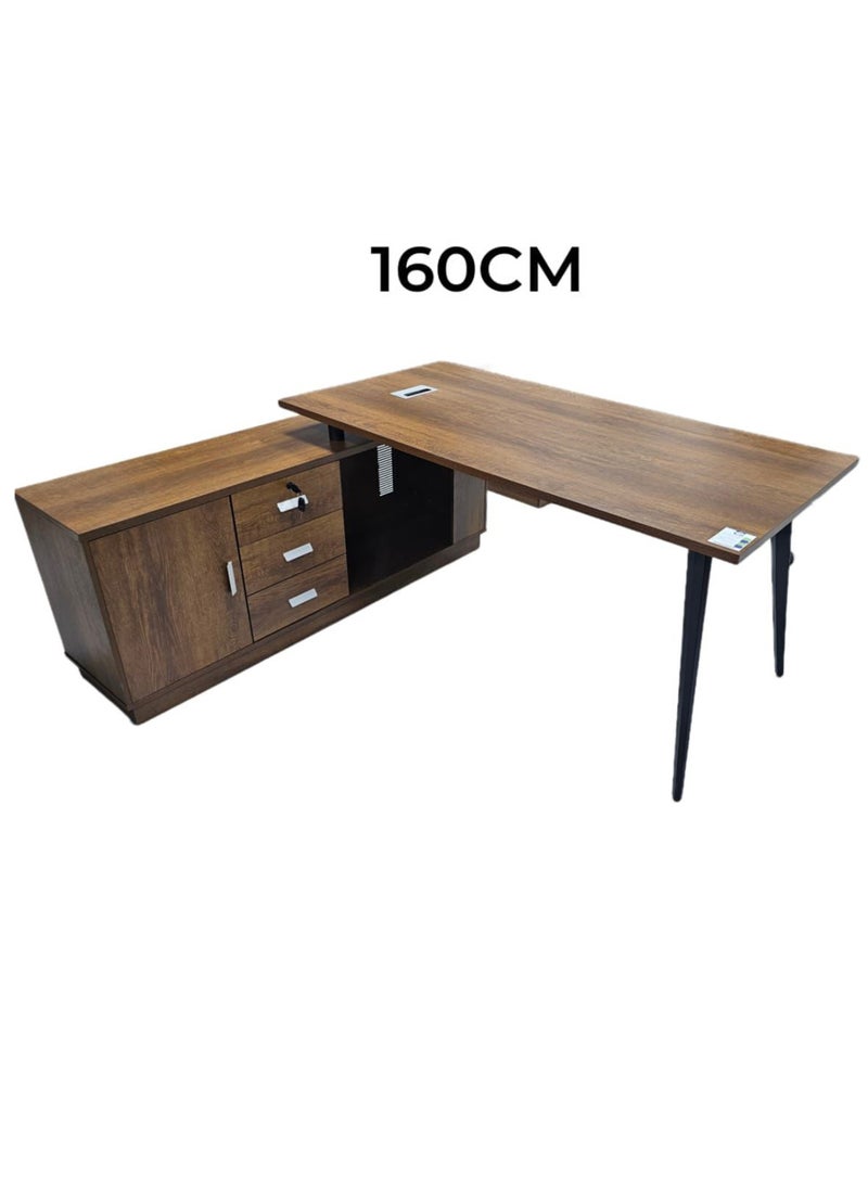 Living - L Shape Office Desk Computer Table Or Study Table With Drawer 160 CM - Image 1