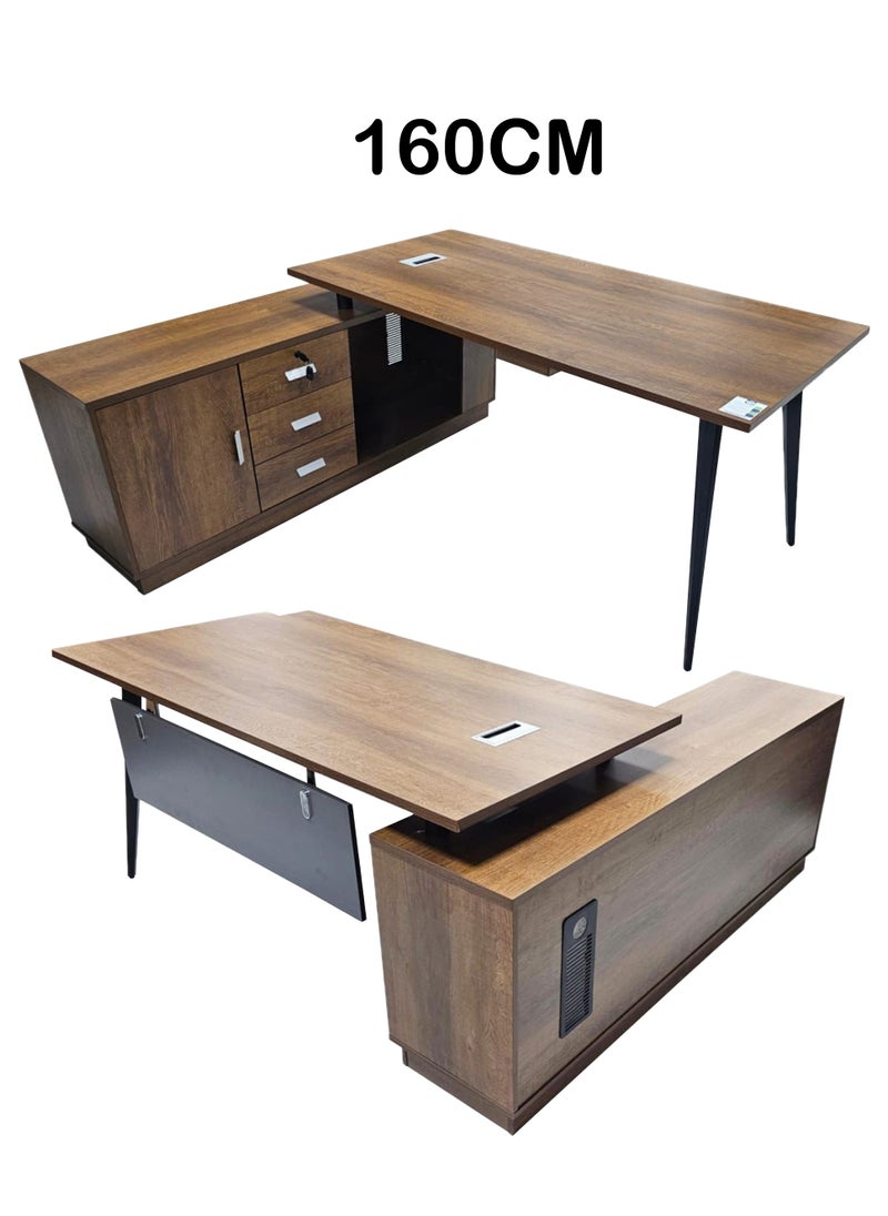 Living - L Shape Office Desk Computer Table Or Study Table With Drawer 160 CM - Image 1