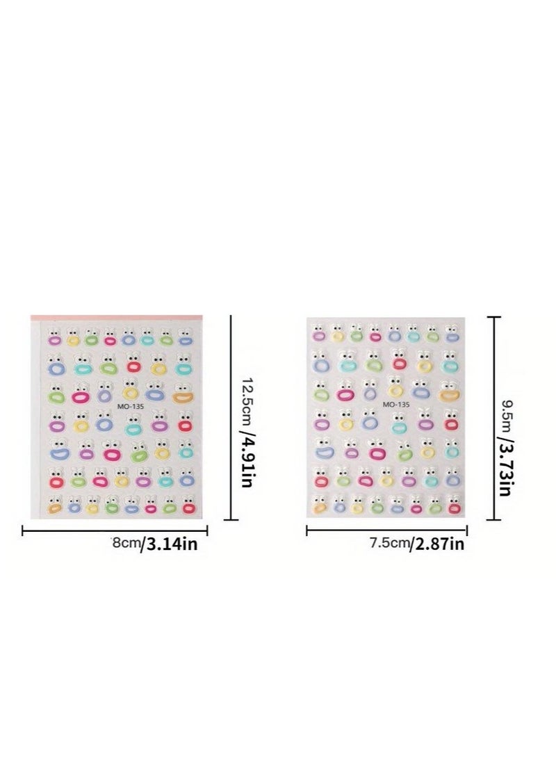 Generic Funny Expression Design Nail Art Stickers, Self Adhesive Jelly Nail Art Decals, Nail Art Supplies For Women And Girls  - Image 2