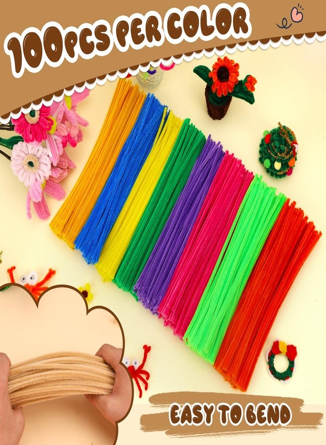 Hssugi Pipe Cleaners, 100PCS Pipe Cleaners Craft Supplies, Cream Brown Pipe Cleaners Bulk Fuzzy Sticks for DIY Art and Craft Projects Home Decoration - Image 3