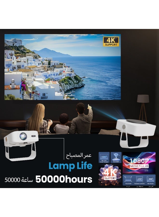 DEEVOLT Premium A50 Smart Mini Projector【Officially-Licensed APP & Native 1080P】 700 Ansi Lumens, 200" Big Screen,Electric Focus,4K UHD, WIFI 6, Outdoor Portable Movie Projector for Home,iOS,Android,Laptop - Image 5