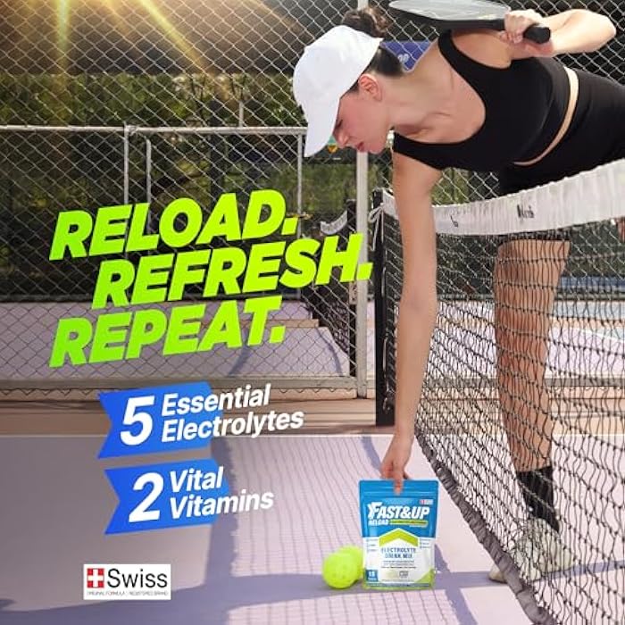 FAST&UP Reload – ليمون و ليمون أخضر - مشروب إلكتروليت منعش | عبوات مسحوق الترطيب | 1500 ملغ إلكتروليت + فيتامينات C و B12 | عبوة سهلة الفتح بحصة واحدة | 15 حصة - Image 3