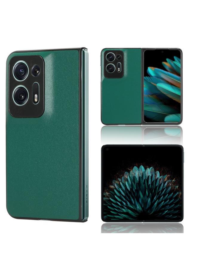 اس-توب جراب لهاتف OPPO Find N2، جراب هاتف عادي من جلد الليتشي - Image 1