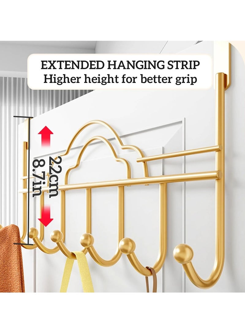 Black Cloud Shape Behind Door Hooks, Stampless Door Clothes Rack, Clothes Hooks, Bedroom Kitchen Bathroom Door Storage Hanging Rack Clothes Hat Hooks (7 Hooks on One Behind Door Organiser)