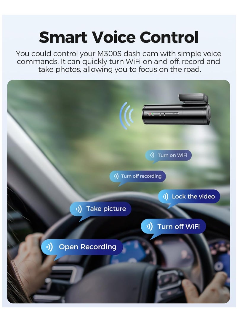 AZDOME M300S 4k Front and Rear Dashcam with 64GB TF Card Voice Control , Night Vision Built in Super Capacitor with Free Application - Image 5