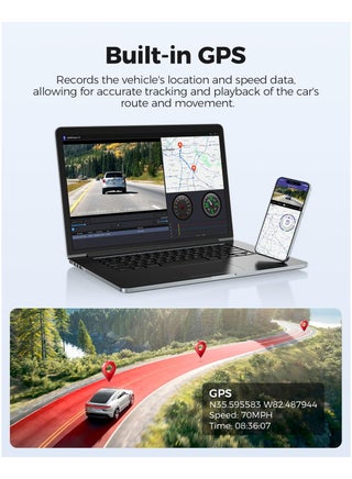 M300S 4k Front and Rear Dashcam with 64GB TF Card Voice Control , Night Vision Built in Super Capacitor with Free Application - view 2
