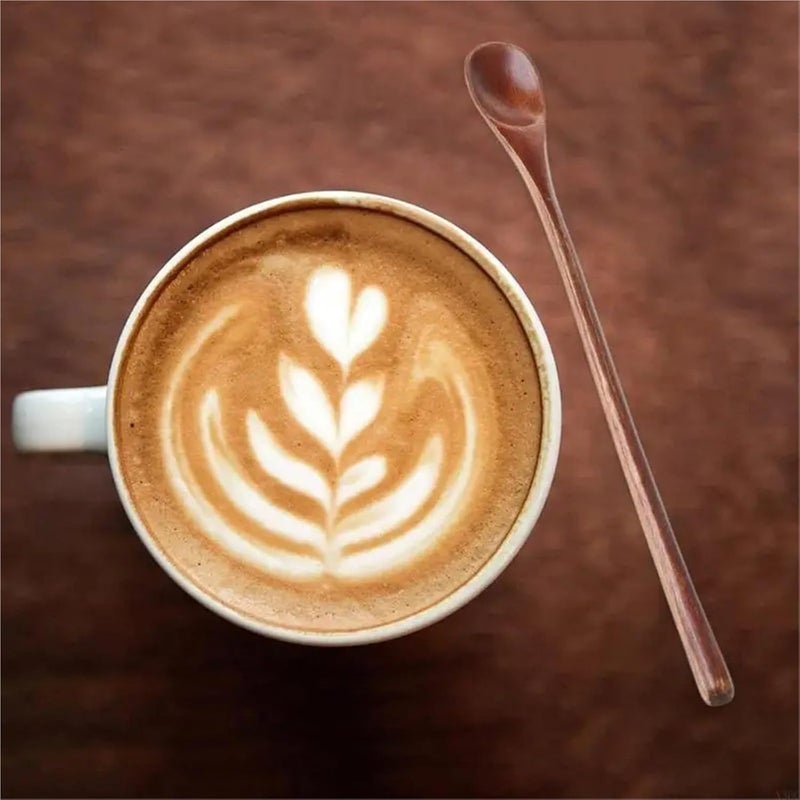 Versatile 24 Pcs Natural Wooden Spoon Coffee Tea Cooking Dining Utensil Retro Long Handle Cutlery - Image 2
