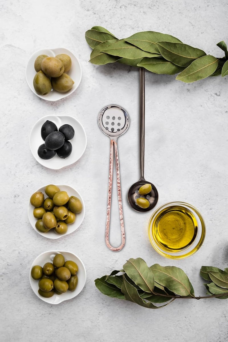 Abbott Collection Stainless Steel Matte Finish Olive Spoon (7" L) - Image 1