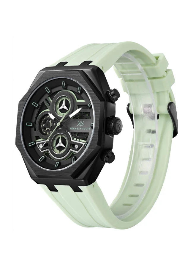 Kenneth Scott Men's Silicone Chronograph  Watch K26111-BSHB - 43 mm