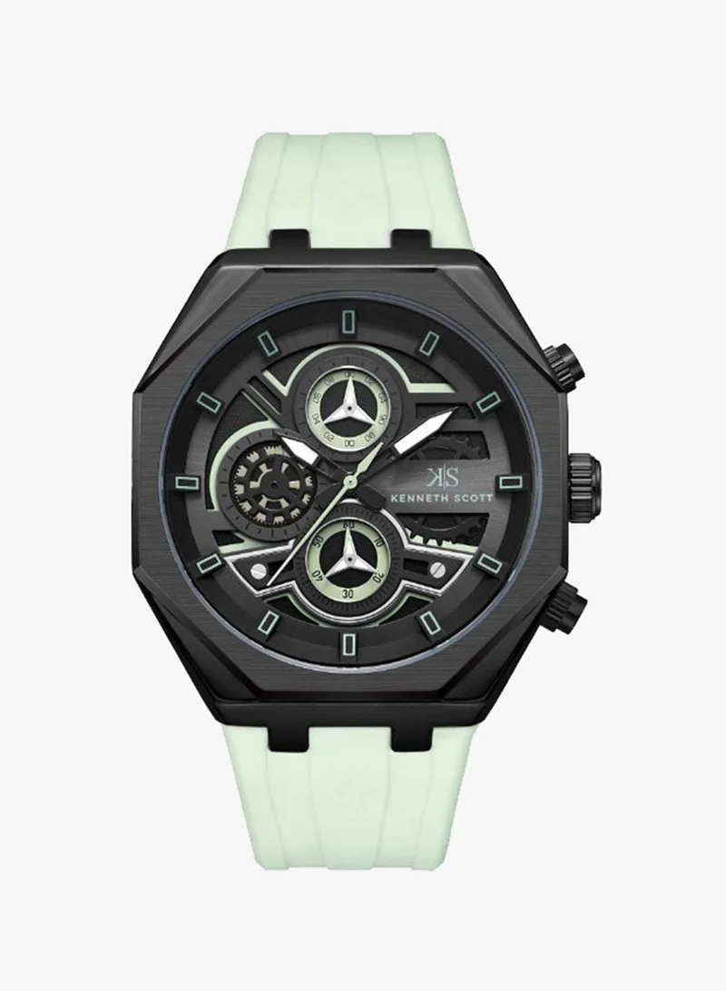 كينيث سكوت Men's Silicone Chronograph  Watch K26111-BSHB - 43 mm