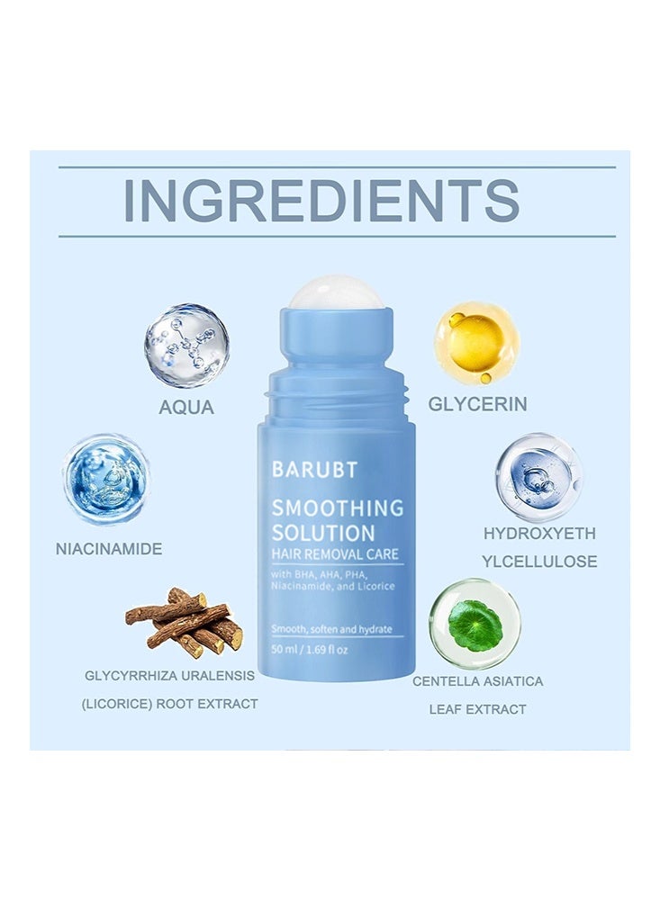 باروبت محلول تنعيم، عناية بإزالة الشعر - تنعيم نتوءات الحلاقة والشعر الناشب، محلول نتوءات الحلاقة والشعر الناشب، يُنعّم البشرة ويرطبها لفترة طويلة 50 مل - Image 3
