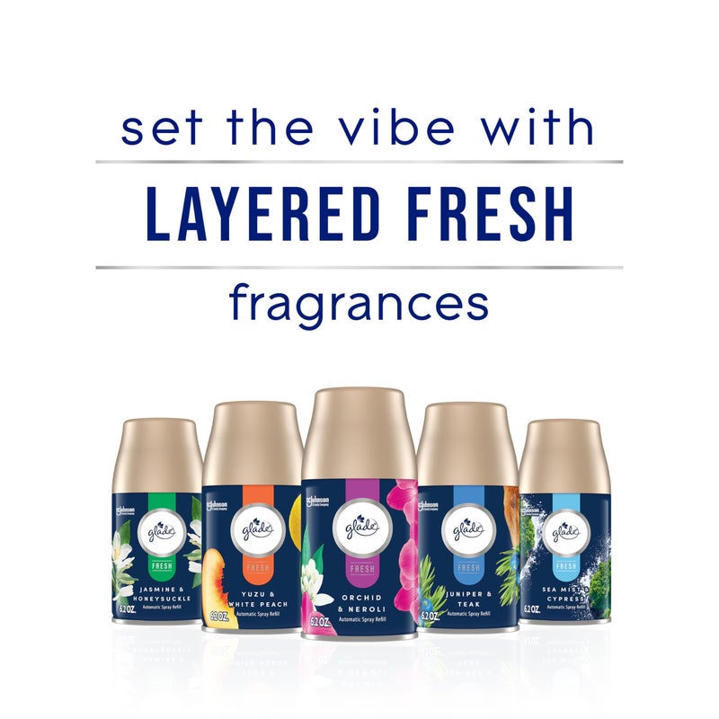 Glade Automatic Spray Refill, Air Freshener for Home and Bathroom, Orchid & Neroli, Fresh Collection, 6.2 Oz, 2 Count - Image 5