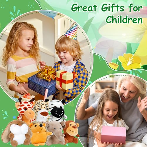 Arrozon 12 Pcs Small Stuffed Animals Bulk, 4.5 Inch Mini Stuffed Animals, Keychain Plush Toys Stocking Stuffers for Kids, Carnival Claw Machine Prizes, Classroom Treasure Box, Pinata Stuffers - Image 3