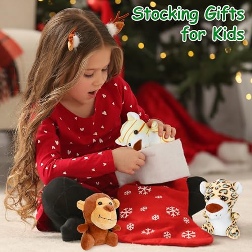 Arrozon 12 Pcs Small Stuffed Animals Bulk, 4.5 Inch Mini Stuffed Animals, Keychain Plush Toys Stocking Stuffers for Kids, Carnival Claw Machine Prizes, Classroom Treasure Box, Pinata Stuffers - Image 2