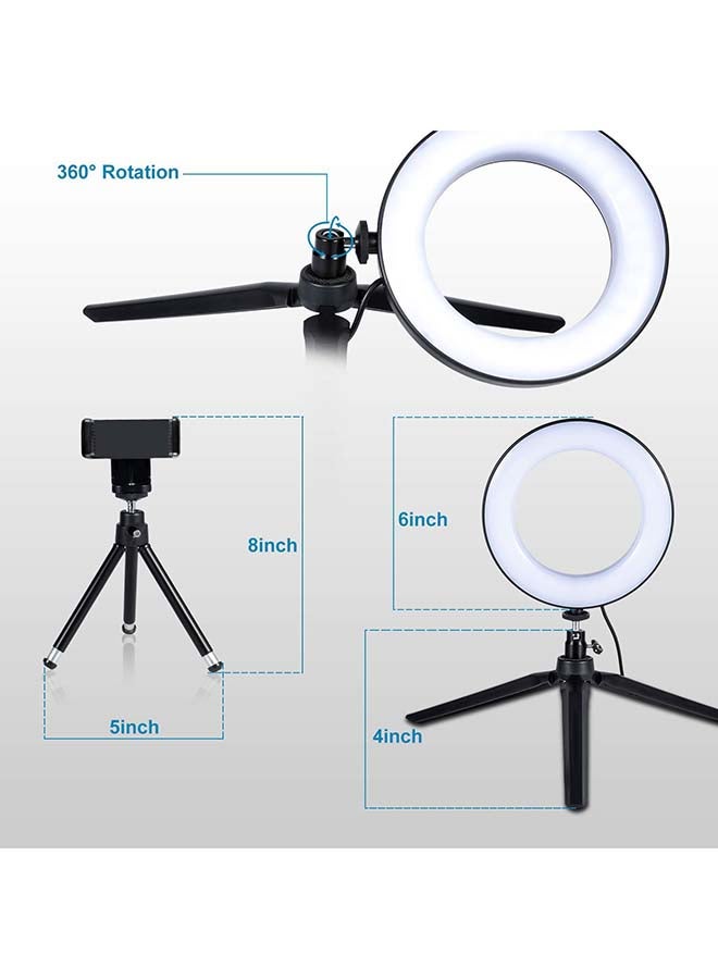 Loquat 10-Inch LED Photography Light Ring With stand White - Image 3