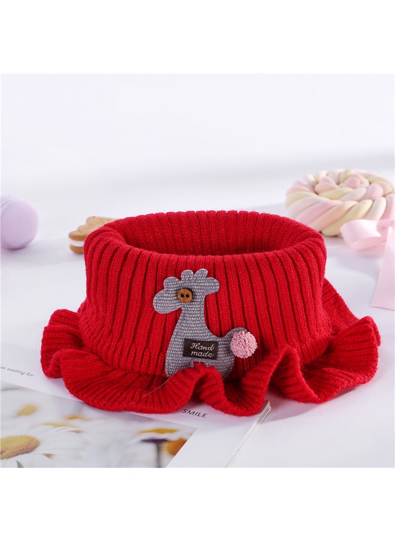 Generic Kids Cartoon Knit Scarf Autumn Winter Warm Red  - Image 1