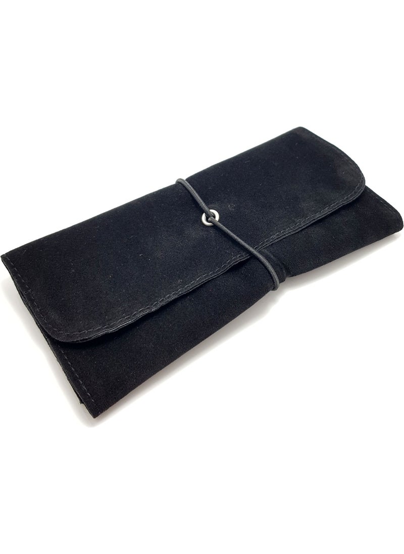 Falconetti Black Suede Tobacco Pouch Bag Tobacco Holder PZ67  - Image 1