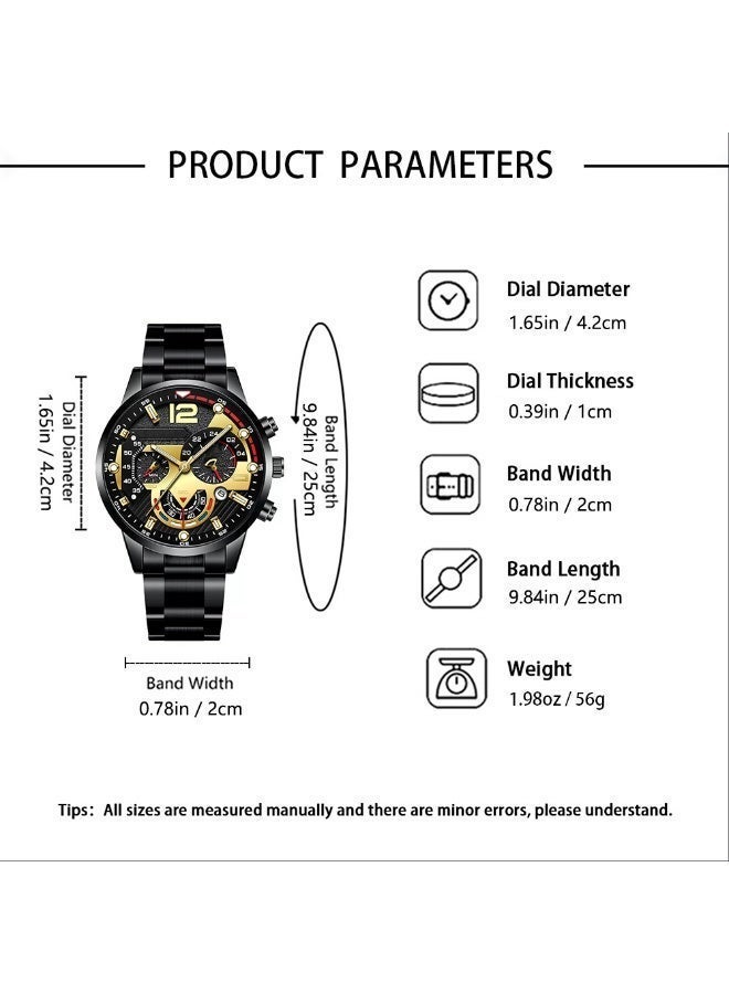6PCS men's casual personalized fashion watch combination, suitable for daily travel wear, suitable for giving gifts to family, friends, and leaders - Image 2