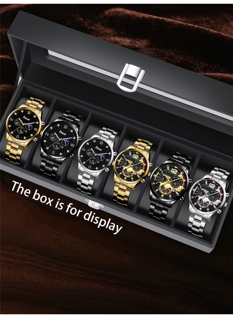 6PCS men's casual personalized fashion watch combination, suitable for daily travel wear, suitable for giving gifts to family, friends, and leaders - Image 1