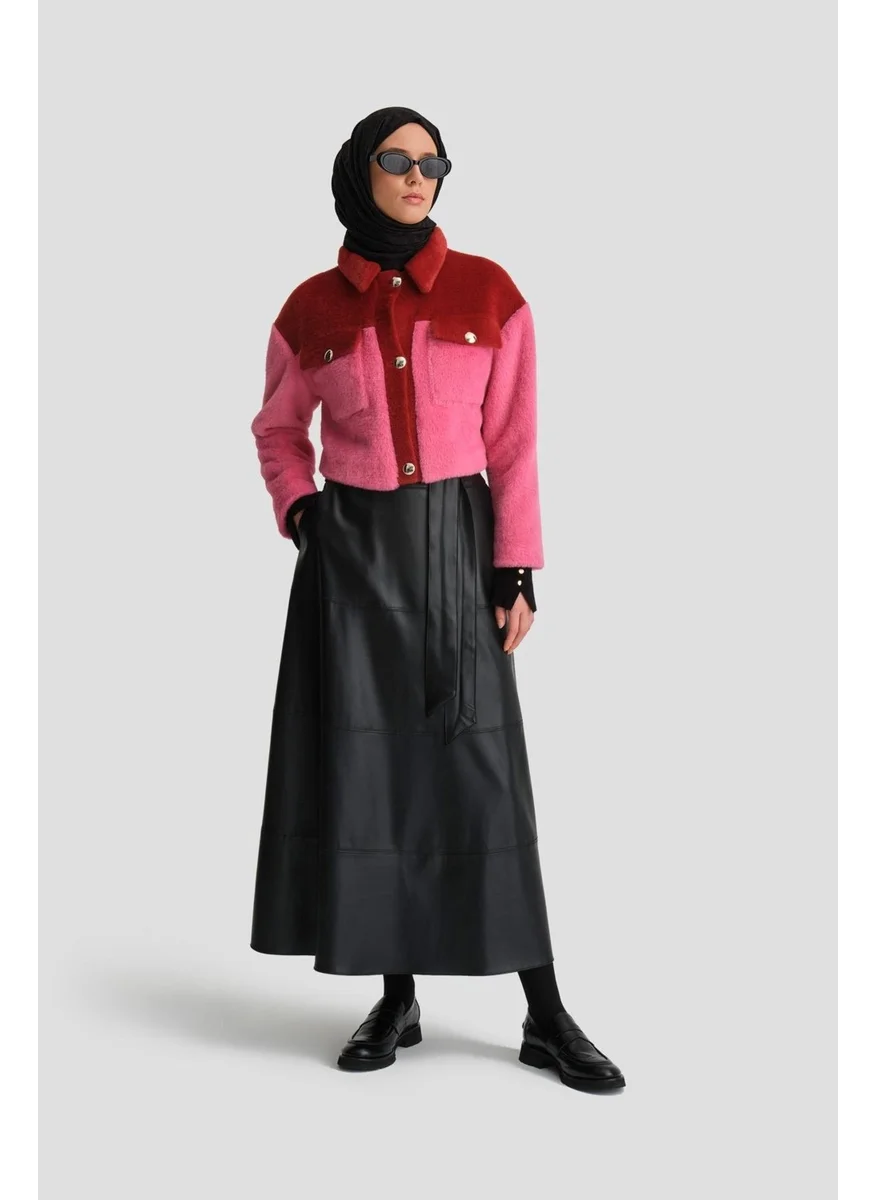 ARMINE Tied Leather Skirt 24K1706 Black