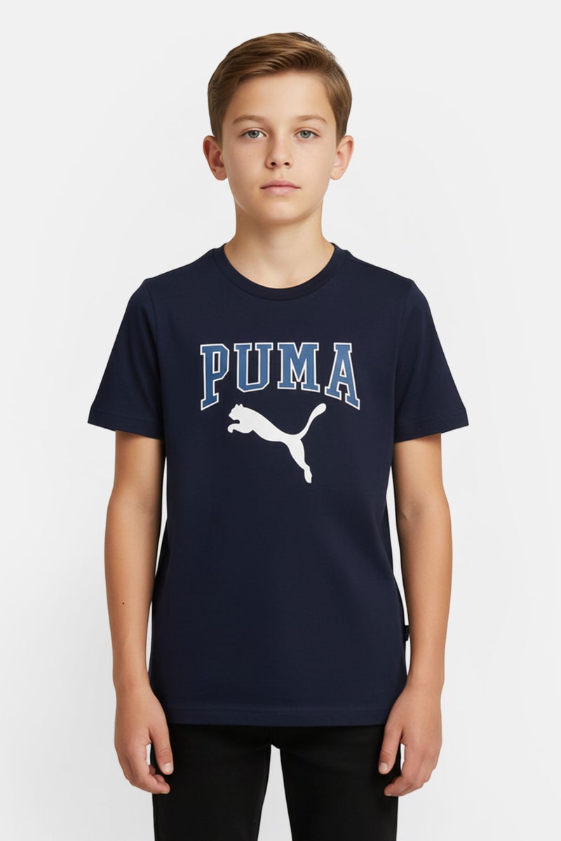 PUMA Kids Boy Sportswear Fit Short Sleeve Outdoor T-shirt, Navy - Image 1