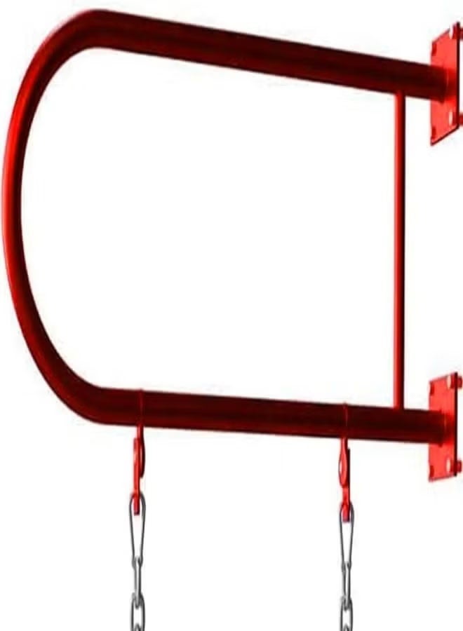 فيتنس ورلد أرجوحة حائط مصنوعة من الحديد بمقعد متأرجح وسلاسل للانشطة الخارجية , مقعد حديدي متأرجح عالي التحمل مع سلسلة حديدي , مرجيحة أطفال للملعب والفناء الخلفي وغرفة اللعب مع سلسلة مغطاة بالبلاستيك وخطافات - Image 4