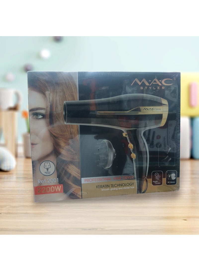 ماك ستايلر مجفف شعر احترافي لتجفيف سريع وتصفيف مثالي - Image 1