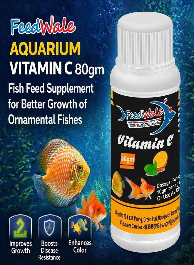 FeedWale Aquarium Vitamin C 80gm Fish Feed Supplement | Boost Immunity, Growth & Disease Resistance | for Goldfish, Koi, Betta, Guppy & All Ornamental Fish | Anti-Stress Fish Vitamin Powder - Image 5